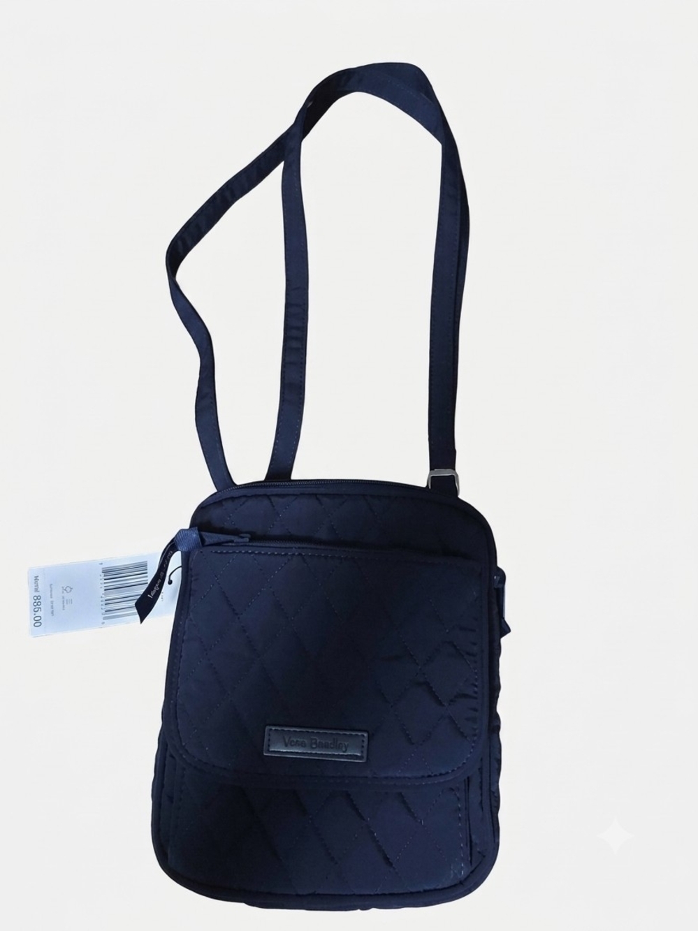 💥Vera Bradley RFID Mini Hipster Navy Blue Microfiber Quilted Crossbody Bag NWT